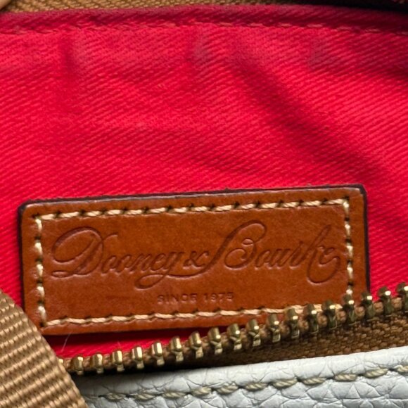 Dooney & Bourke Pebble Grain Leather Crossbody – White/Cream w/ Tan Trim, Like N - Picture 3 of 16